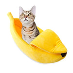 Kreatives Katzenstreu-Nest in Bananenform für den Winter, Größen: S, M, L, XL
