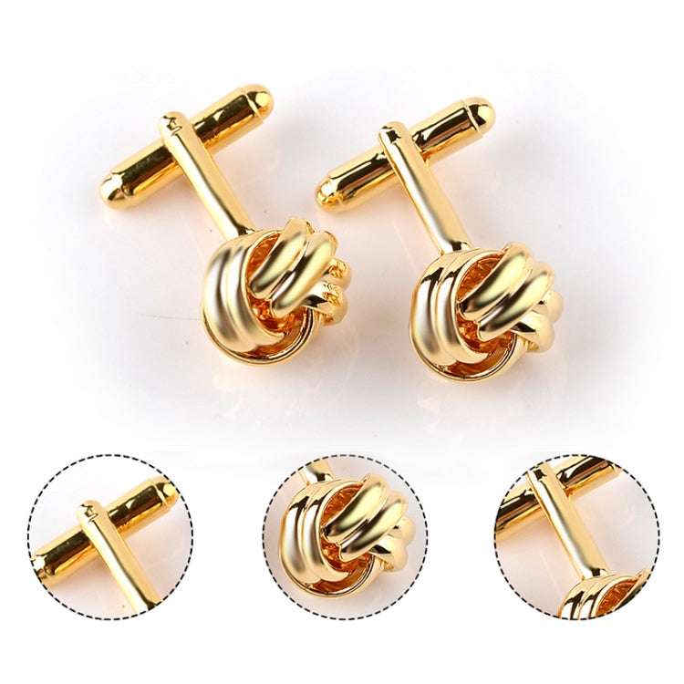 Französischer Stil Modische Knoten-Design Herren Manschettenknöpfe, Party Anzug Hemd Manschettenknöpfe, Schwarz, Gold, Silber