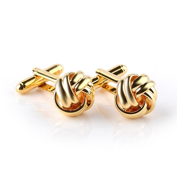 Französischer Stil Modische Knoten-Design Herren Manschettenknöpfe, Party Anzug Hemd Manschettenknöpfe, Schwarz, Gold, Silber