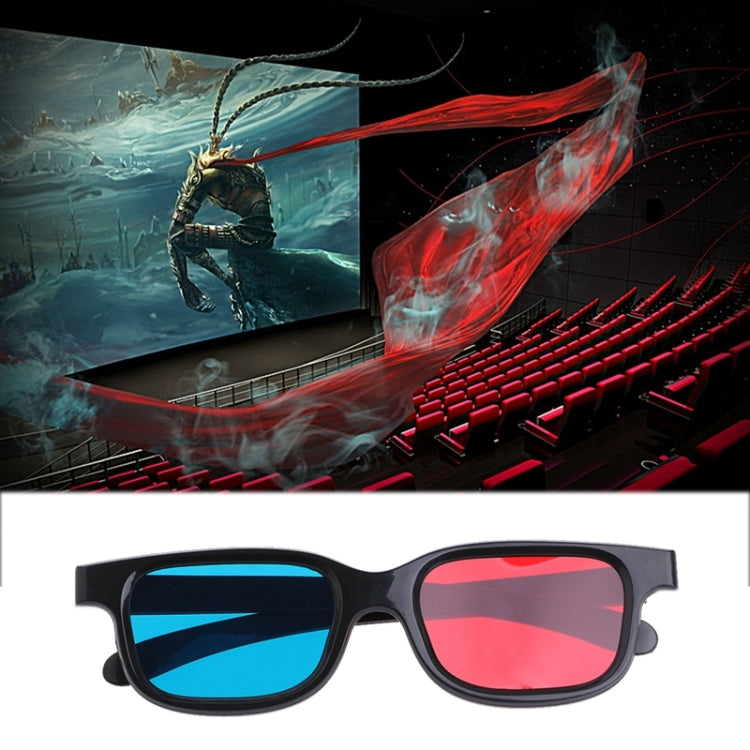 10 Stück 3D-Brillen, universeller schwarzer Rahmen, Rot Blau Cyan Anaglyphen 3D-Brille 0,2 mm für Film, Spiel, DVD