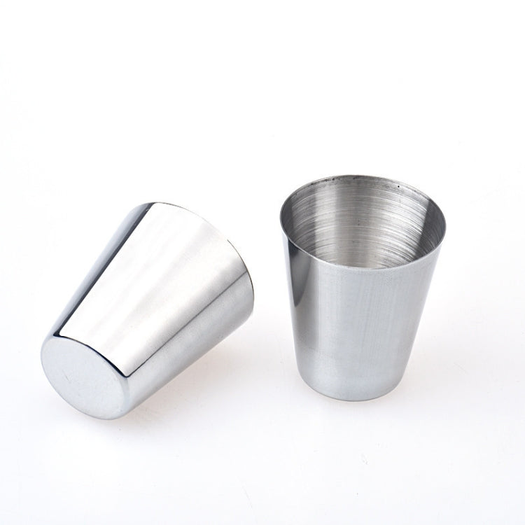 2 Sets Outdoor Mini Edelstahl Kleines Weinglas Wander Camping Reise Tragbarer Trinkbecher Set mit Lederetui, Klein 30ml Reise Tragbarer Trinkbecher