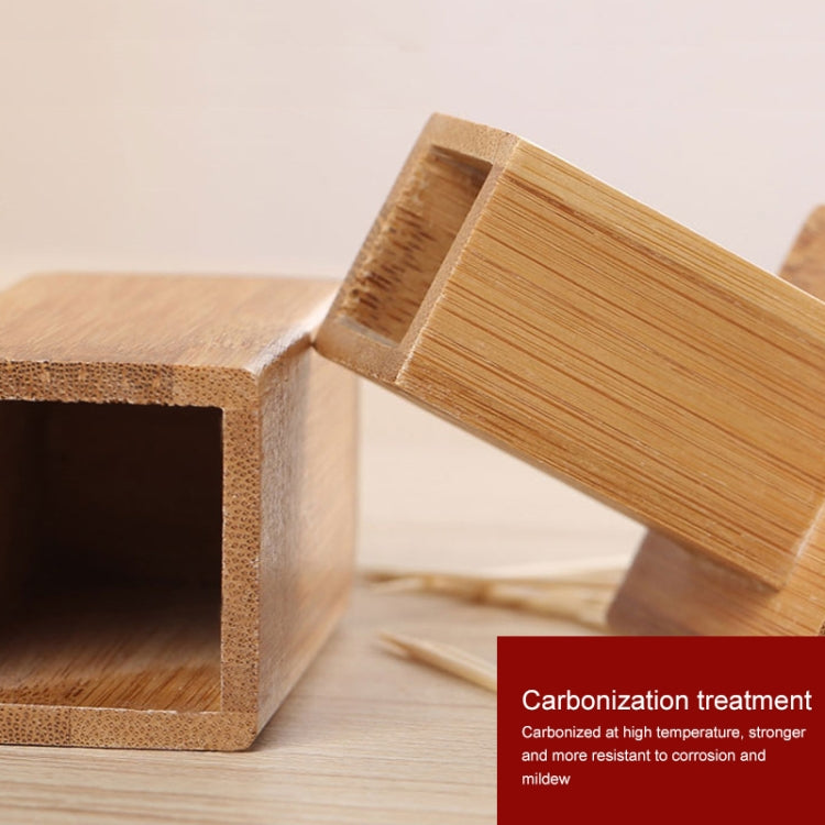 2 Stück Natürliche Bambus Zahnstocherbox quadratisch Restaurant Hotel Zahnstocherbehälter mit Deckel, Bambus Zahnstocherbox
