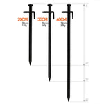 5 Stück verstärkte lange Outdoor-Campingzeltnägel aus Stahl, 20cm