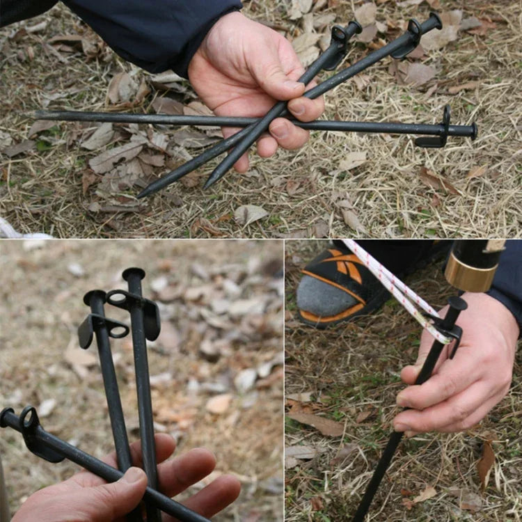 5 Stück verstärkte lange Outdoor-Campingzeltnägel aus Stahl, 20cm