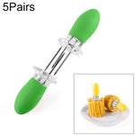 5 Paar Outdoor BBQ Edelstahl Maisgabel Obstgabel Mais-Zubereiter