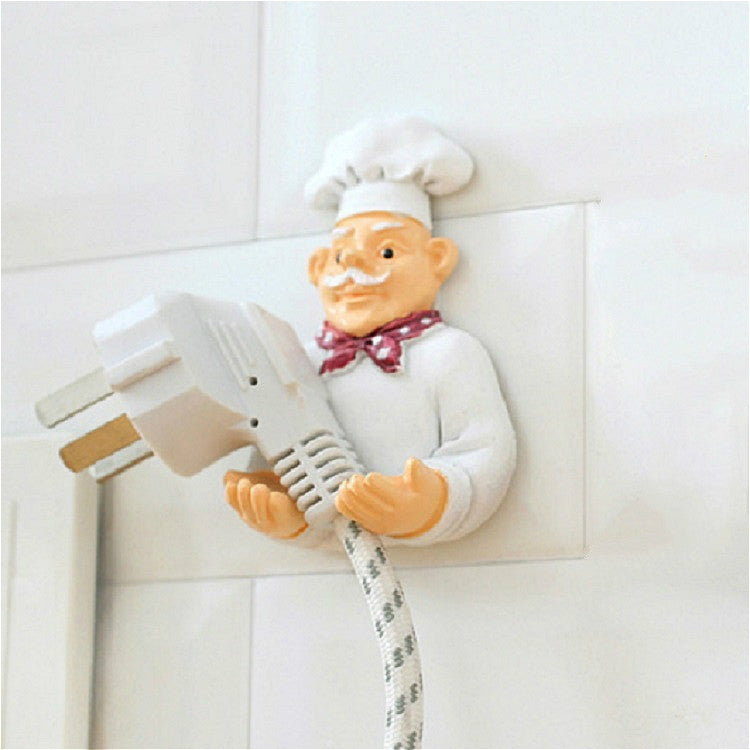 Niedlicher Wand-selbstklebender Stecker aus Harz, Haken, Küchenregal, Fußschlepper, Handschlepper