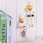 Niedlicher Wand-selbstklebender Stecker aus Harz, Haken, Küchenregal, Fußschlepper, Handschlepper