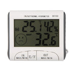 LCD-Digital-Thermometer-Hygrometer mit Feuchtigkeitsmesser und kabelgebundenem Temperatursensor mit externem Fühler Weiß, LCD-Digital-Thermometer