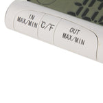 LCD-Digital-Thermometer-Hygrometer mit Feuchtigkeitsmesser und kabelgebundenem Temperatursensor mit externem Fühler Weiß, LCD-Digital-Thermometer