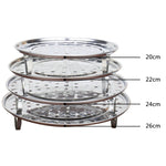Multifunktionale Wasserdichte Einlegeboden Dampfplatte Edelstahl Dampfgitterkäfig Dampfblech Dampfrost, 20cm, 22cm, 24cm, 26cm