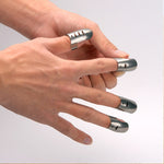 4 Stück / Set Verstellbarer Edelstahl Finger Handschutz Fingerprotektor Messer Scheibe Hacken sicher Kochwerkzeuge, 4 Stück / Set Fingerprotektor