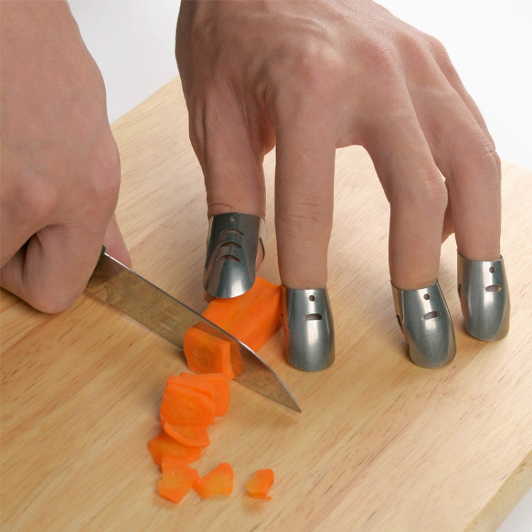 4 Stück / Set Verstellbarer Edelstahl Finger Handschutz Fingerprotektor Messer Scheibe Hacken sicher Kochwerkzeuge, 4 Stück / Set Fingerprotektor