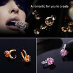 Niedliche Herz Echt 925 Sterlingsilber Cubic Zirkonia Stein Ohrringe, Platin mit weißem Zirkonia, Platin mit lila Zirkonia, Platin mit meerblauem Zirkonia, Platin mit Champagner, Platin mit olivgrün, Gold mit gelbem Zirkonia