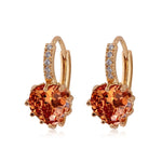 Niedliche Herz Echt 925 Sterlingsilber Cubic Zirkonia Stein Ohrringe, Platin mit weißem Zirkonia, Platin mit lila Zirkonia, Platin mit meerblauem Zirkonia, Platin mit Champagner, Platin mit olivgrün, Gold mit gelbem Zirkonia