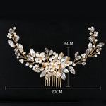 Goldene Perlenstirnbänder, Diademe, Strass-Haarkämme für die Braut, Kopfschmuck, goldene Perlen