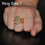 Rock Bling Gold US-Dollar Zeichen Siegelringe für Herren Schmuck, Gold