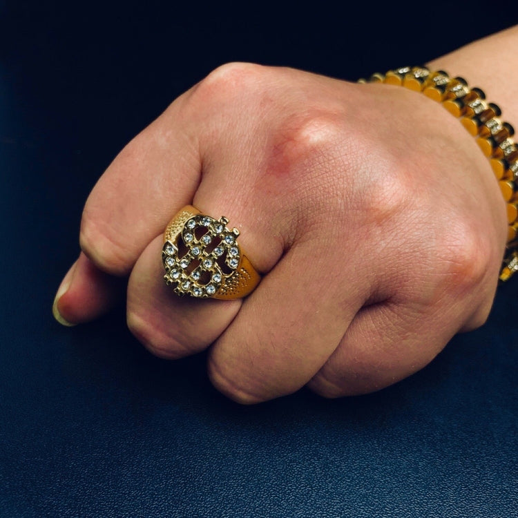 Rock Bling Gold US-Dollar Zeichen Siegelringe für Herren Schmuck, Gold