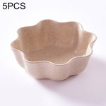 5 STÜCK Kreative Pflaumenförmige Schalen, Weizenstroh Gewürzschale Snackteller Chilisauce Ketchup Dressing Salatschale, Größe: 7x7x2,5cm