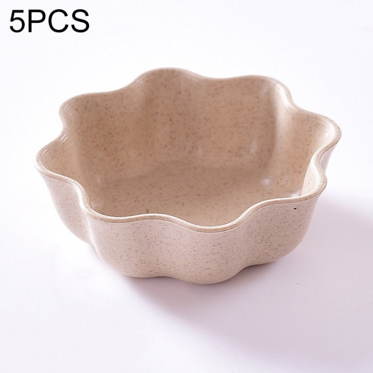 5 STÜCK Kreative Pflaumenförmige Schalen, Weizenstroh Gewürzschale Snackteller Chilisauce Ketchup Dressing Salatschale, Größe: 7x7x2,5cm