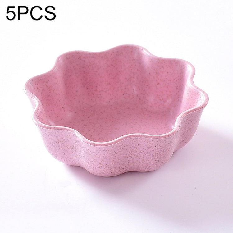 5 STÜCK Kreative Pflaumenförmige Schalen, Weizenstroh Gewürzschale Snackteller Chilisauce Ketchup Dressing Salatschale, Größe: 7x7x2,5cm