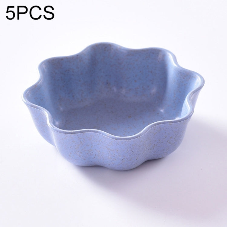 5 STÜCK Kreative Pflaumenförmige Schalen, Weizenstroh Gewürzschale Snackteller Chilisauce Ketchup Dressing Salatschale, Größe: 7x7x2,5cm
