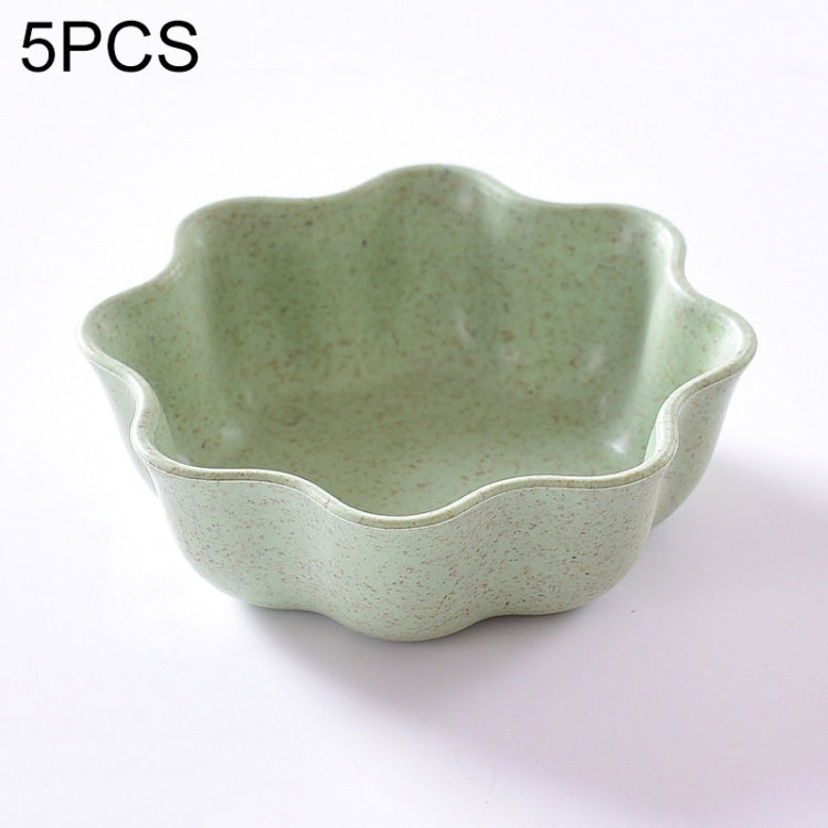 5 STÜCK Kreative Pflaumenförmige Schalen, Weizenstroh Gewürzschale Snackteller Chilisauce Ketchup Dressing Salatschale, Größe: 7x7x2,5cm