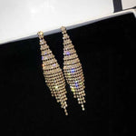 Super Blitz Diamant Zweifarbige Quasten Ohrringe für Damen, Gold Clip Ohrringe, Gold Stecker Ohrringe, Silber Clip Ohrringe, Silber Stecker Ohrringe