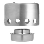 Outdoor Picknickkocher Edelstahl Tragbarer Mini-Spirituskocher mit Deckel