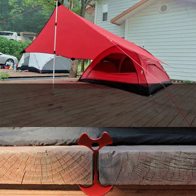 4er-Set Campingzelt-Heringe, Terrassendielen, Fischgrätenanker, Zelt-Hering, winddichter Zeltschnurnagel, Bodenhaken für Outdoor-Reisen, Fischgrätenanker