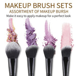 Zoreya Make-up-Pinselset mit weichen, synthetischen Borsten, Augen-Make-up-Werkzeuge, tierversuchsfrei, schwarz, Verblendpinsel für Lidschatten, Foundation-Pinsel
