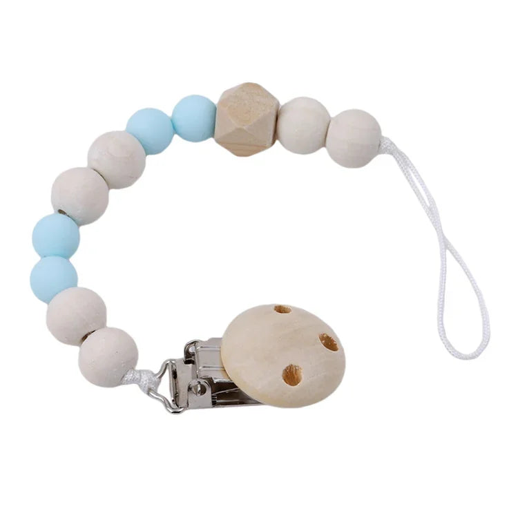 Baby Schnuller Clip Kette Holzhalter Beruhigungssauger Schnuller Clips Leine Gurt Schnullerhalter für Säuglingsernährung