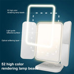 Einfacher und stilvoller dreiteiliger quadratischer LED-Schminkspiegel, mit einfarbiger Lampe zum Einstecken, einfarbiger Lampe mit Ladefunktion und dreifarbiger Beleuchtung mit Ladefunktion
