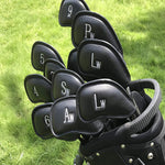 12-in-1 PU-Leder Golfclub-Kappen-Set, schwarze Litschi-Struktur