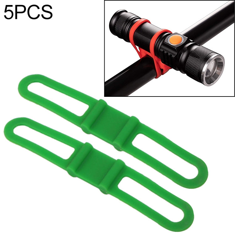 5 Stück Silikonband Mountainbike Taschenlampenhalter Elastisches Band Fahrradlicht Halterung