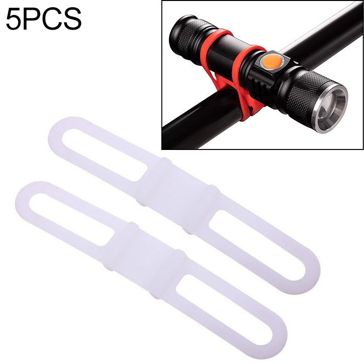 5 Stück Silikonband Mountainbike Taschenlampenhalter Elastisches Band Fahrradlicht Halterung