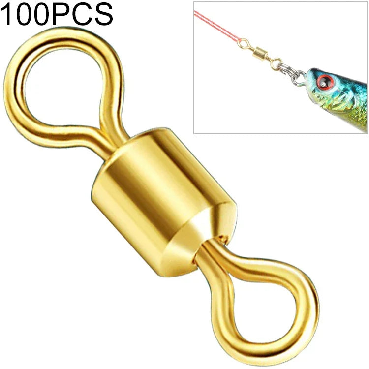 100 STÜCK Angelzubehör, Zimu-Wirbel, vergoldeter Wirbel, Angelzubehör, Länge 1,1 cm, Länge 1,0 cm, Länge 0,9 cm, Länge 0,8 cm