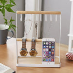 Haken Schmuckständer Handy Schmuck Brillen Desktop Zweischichtiger Präsentationsständer, Schmuckständer
