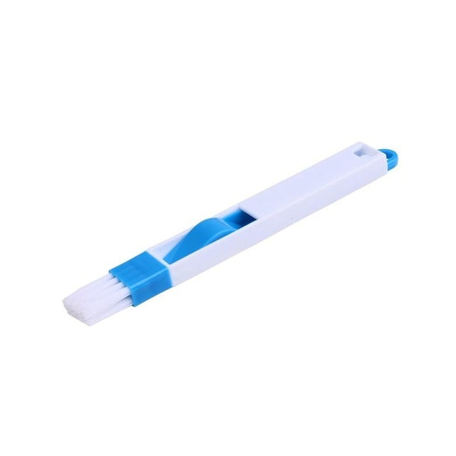 2 STK. Mini-Reinigungsbürste mit abnehmbarer Kehrschaufel für Fensterfugen, Tastaturecken und Ritzen, 2 STK. Blau