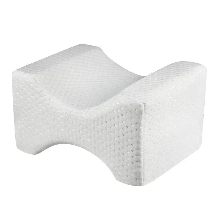 Orthopädisches Memory Foam Kniekeilkissen zum Schlafen, Ischias, Rücken-, Hüftgelenkschmerzen, Kontur-Oberschenkel-Beinstützkissen, Weiß, Weiß+Bandage, Marineblaues Gitter+Bandage