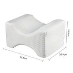 Orthopedic Memory Foam Knee Wedge Pillow for Sleeping Sciatica Back Hip Joint Pain Relief Contour Thigh Leg Pad Support Cushion, White, White+bandage, Navy blue grid+bandage