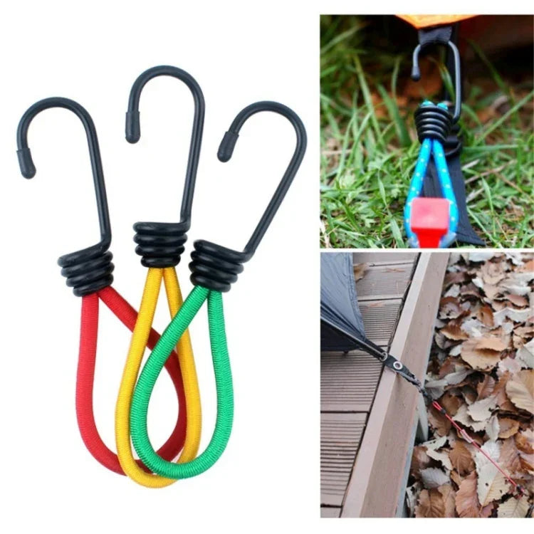 3 Stk. Outdoor-Campingzelt Elastisches Seilschnalle Hohe Elastizität Befestigungsgurte Campingzubehör, zufällige Farblieferung, Elastisches Seilschnalle