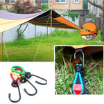 3 Stk. Outdoor-Campingzelt Elastisches Seilschnalle Hohe Elastizität Befestigungsgurte Campingzubehör, zufällige Farblieferung, Elastisches Seilschnalle