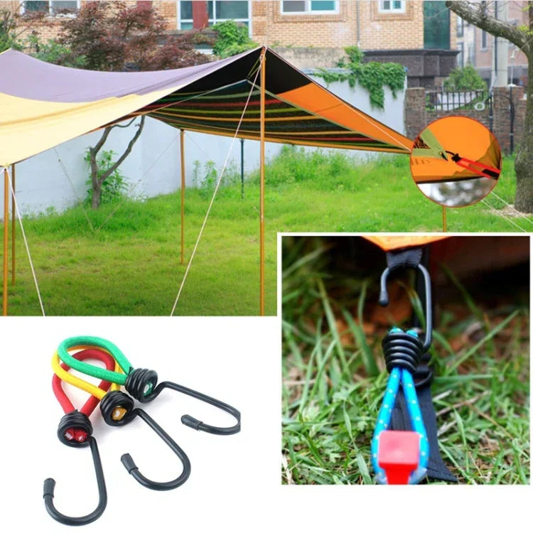 3 Stk. Outdoor-Campingzelt Elastisches Seilschnalle Hohe Elastizität Befestigungsgurte Campingzubehör, zufällige Farblieferung, Elastisches Seilschnalle