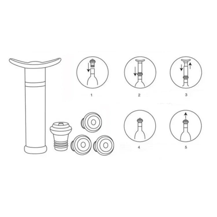 Weinstopper aus Edelstahl, Champagnerstopper, Rotwein-Vakuumpumpe, Weinstopper aus Edelstahl