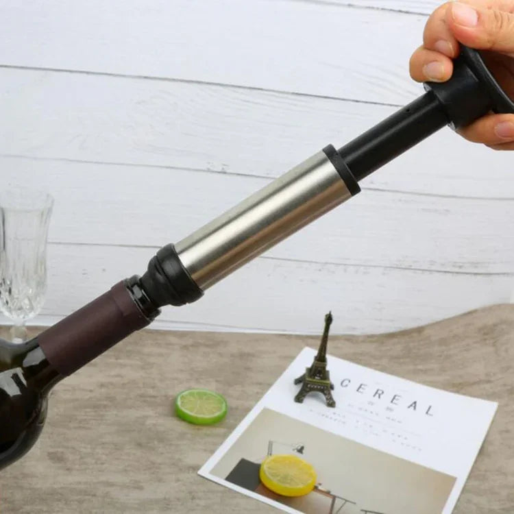 Weinstopper aus Edelstahl, Champagnerstopper, Rotwein-Vakuumpumpe, Weinstopper aus Edelstahl
