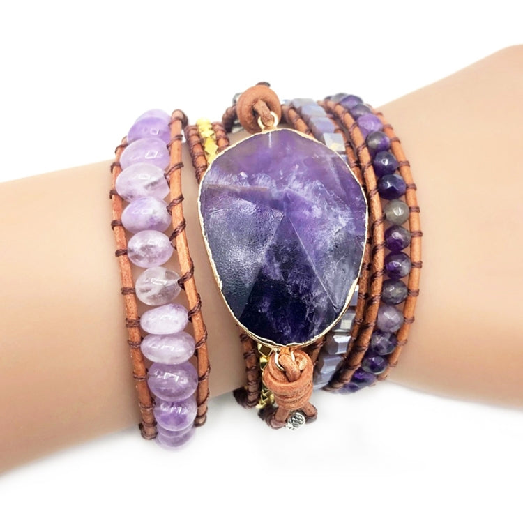 Handgefertigtes Boho Damen Armband aus natürlichem Amethyst