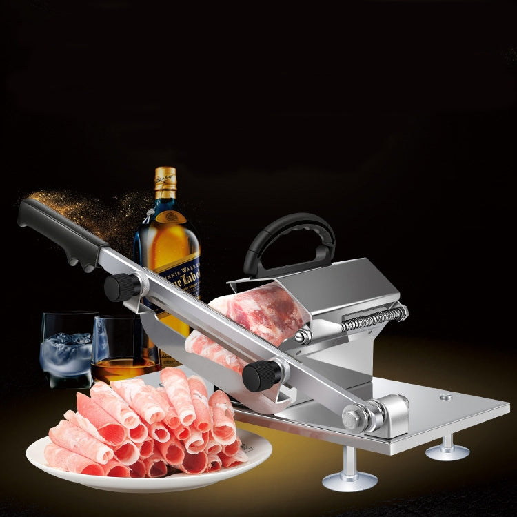 Haushalt manueller Fleisch- und Gemüseschneider, Dicke einstellbar, aus Edelstahllegierung, Fleischschneidemaschine