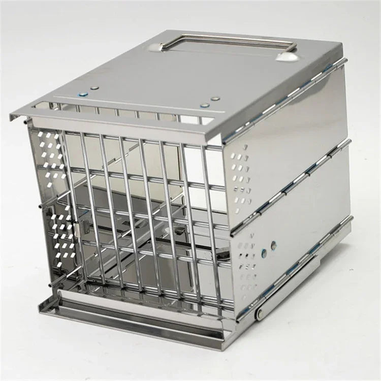 Tragbarer klappbarer Edelstahl-Holzkohlegrill Outdoor-Camping-Holzofen, 21x21x27cm