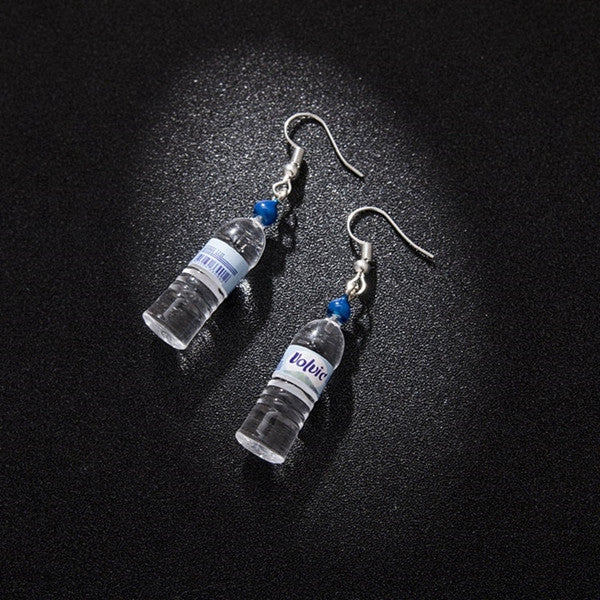Personalisierte Mineralwasserflaschen Ohrringe Niedliche Einfache und Elegante Ohrringe, rosa, blau
