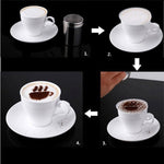 32 Stück Kaffeeschablonen Filter Kaffeekocher Cappuccino-Schablonen Blumenmuster Spray-Pad Backwerkzeuge, 32 Stück